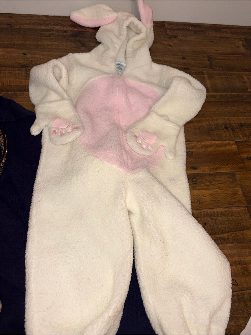 Old Navy Cream and Pink Bunny Footed One-Piece